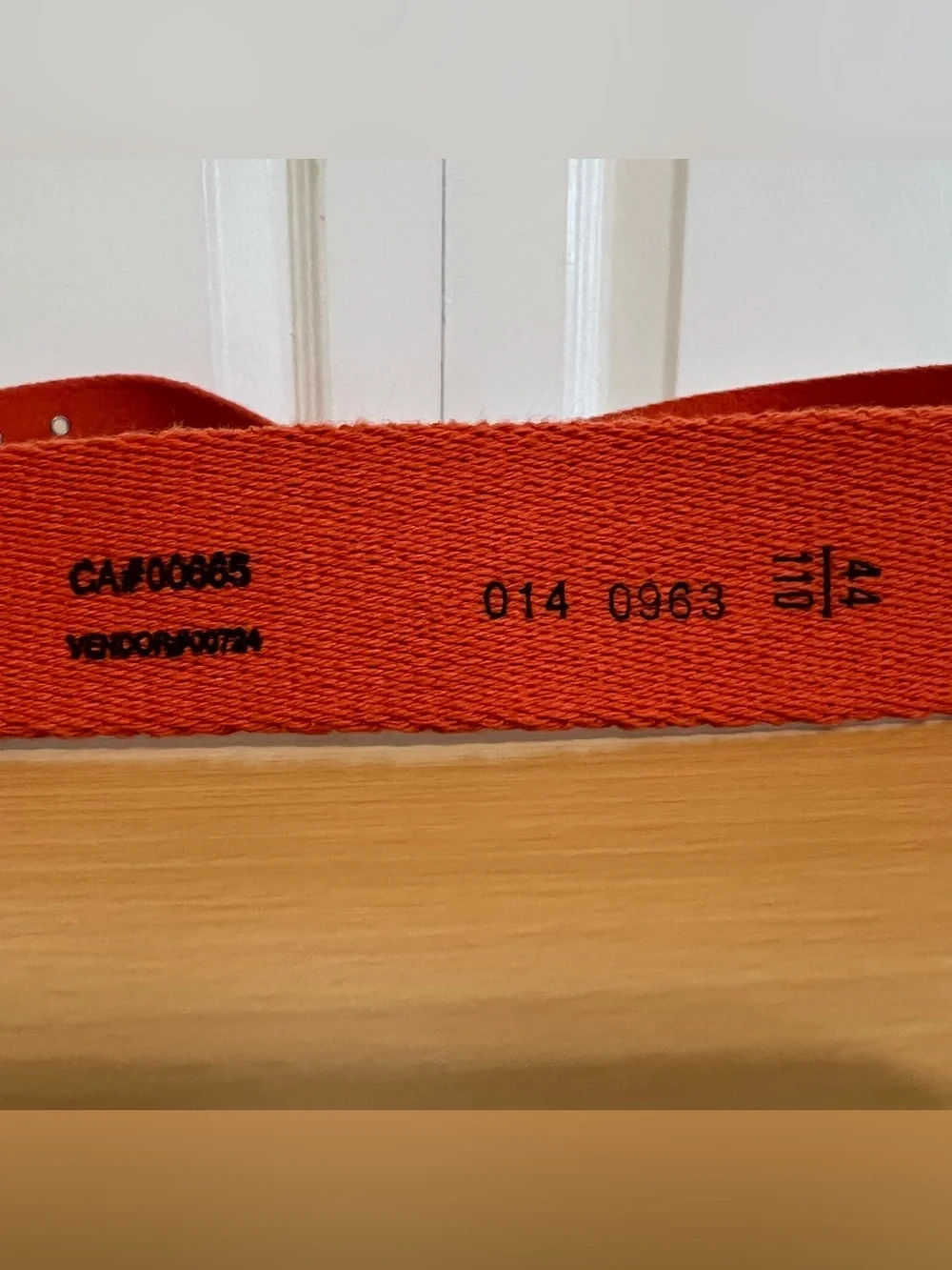 Vtg Rare Eddie Bauer Orange Canvas and Leather Surcingle Belt Size 44 England